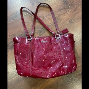 Lightly used patent maroon COACH purse
